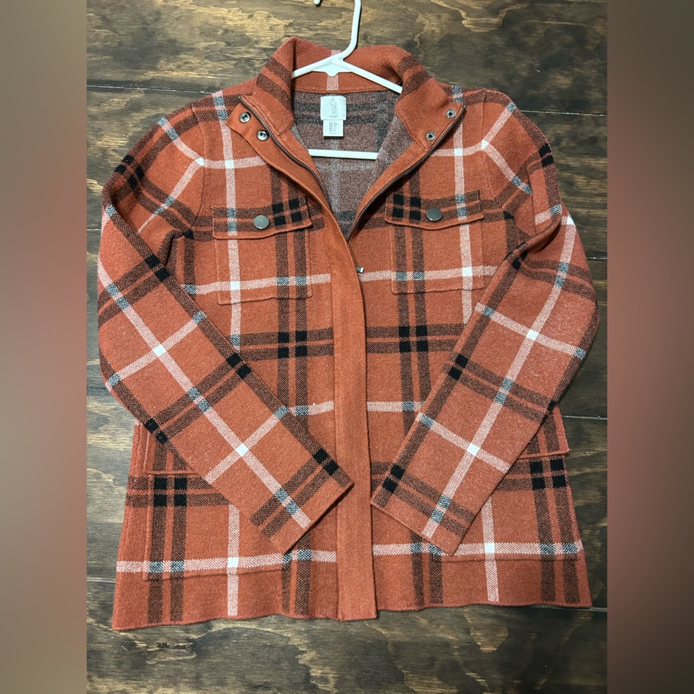 Joie Rust and Black Plaid Jacket